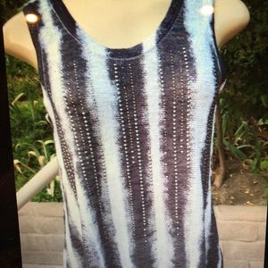 COPY - Vocal tank top vertical stripes  & rhinest…